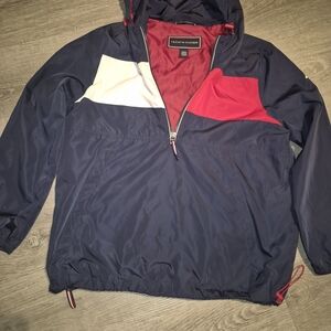 Tommy Hilfiger Men's Navy, Red & White Windbreaker Jacket